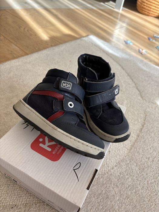 Детски подплатени кожени зимни боти Колев и Колев 25 номер тъмно сини