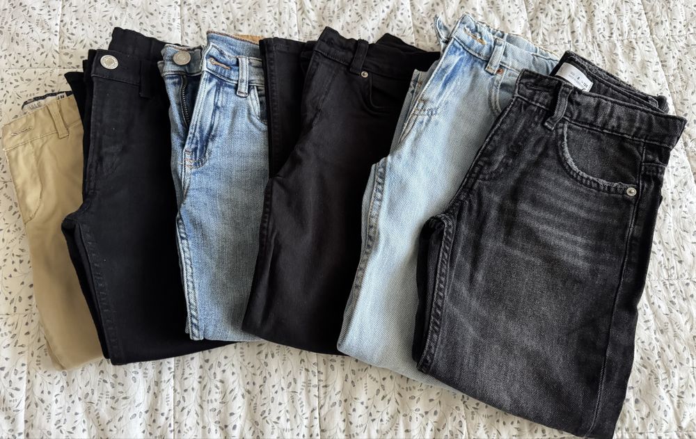 Zara детски дънки в черен и син цвят, бяжов цвят 2-3,6-7-8 годинки