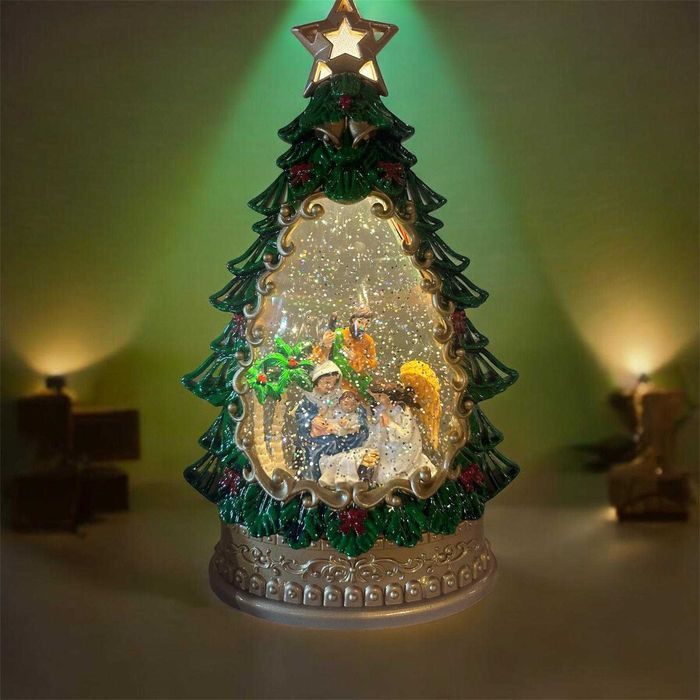 Decoratiune de Craciun Bradut Muzical cu Nasterea Mantuitorului