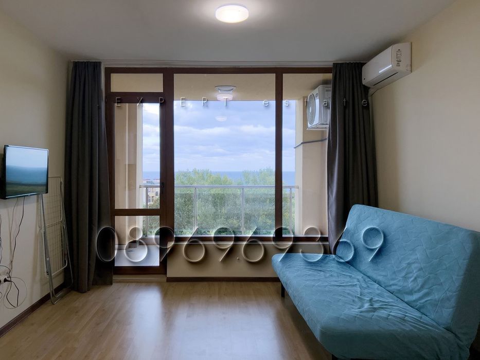 Двустаен-к.к.Златни пясъци-Панорама-Море-Обзаведен-Юг/Изток