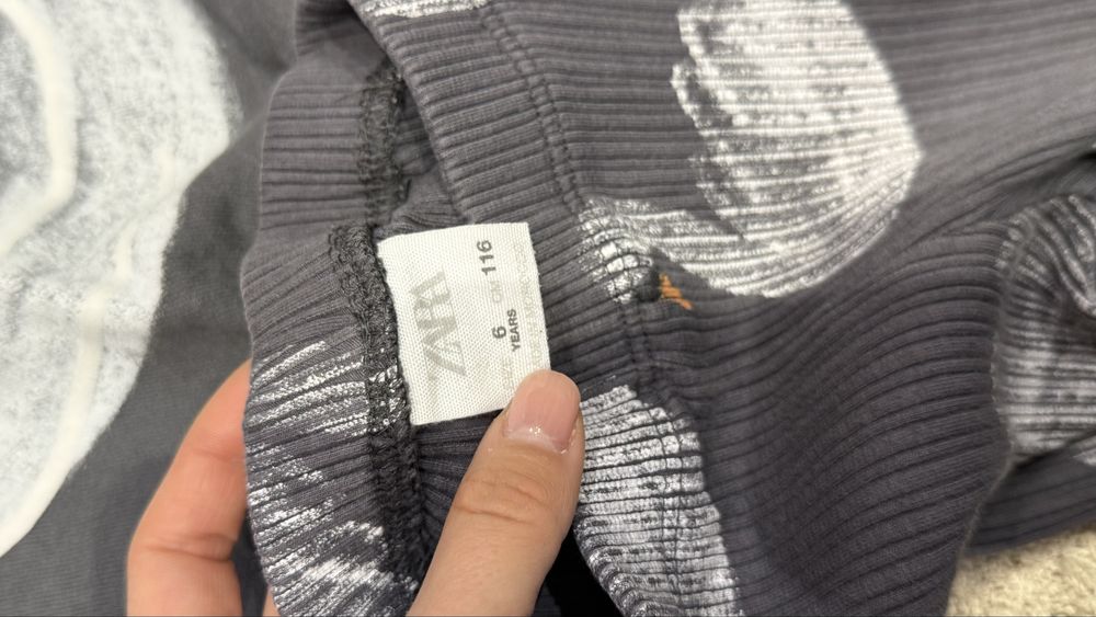 Zara сет 116см сив с лебед