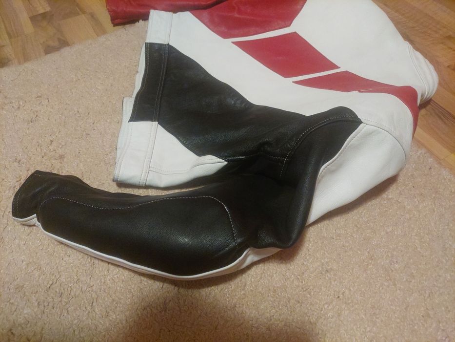 Geaca moto Hein Gericke,piele naturala- rosu,alb,negru ,54