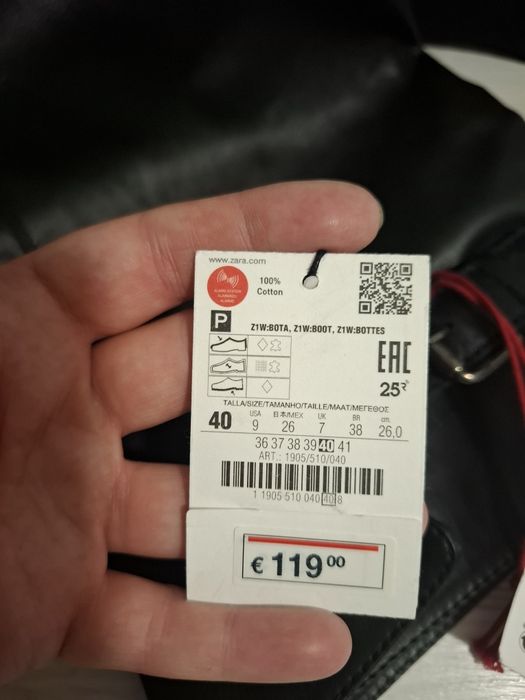 Cizme dama ZARA peste genunchi, negre, cu platforma -NOI