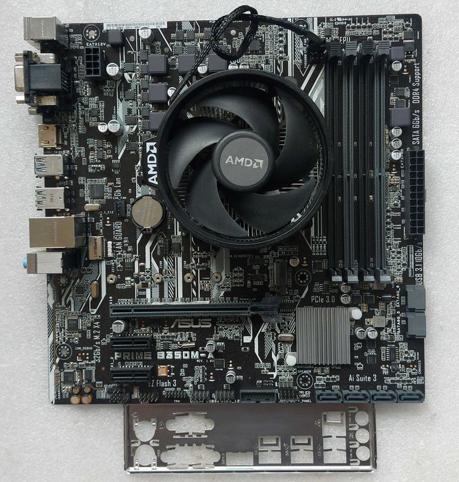 KIT AMD Ryzen 5 2600 3.4GHz +  ASUS Prime B350M-A + Cooler AMD