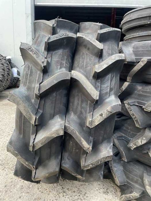 Anvelope noi 8.3-22 de tractor Iseki Yanmar Kubota 10pr cu camera