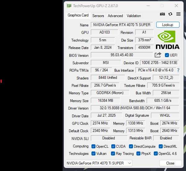 MSI RTX 4070 Ti Super