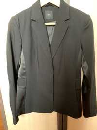 Елегантно Вталено черно сако със сатен Zero, размер 36 S, чисто ново
