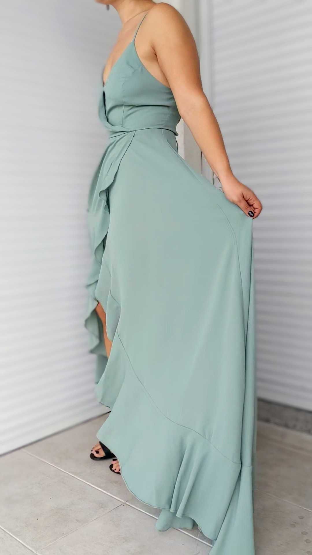 Rochie domnisoara de onoare/eveniment, verde menta, Shein marimea L