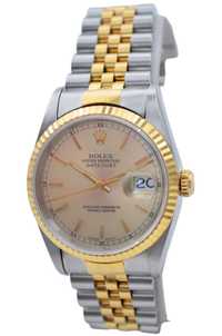 Rolex Datejust 36 Two Tone Sundust Dial Jubilee Ref 16233