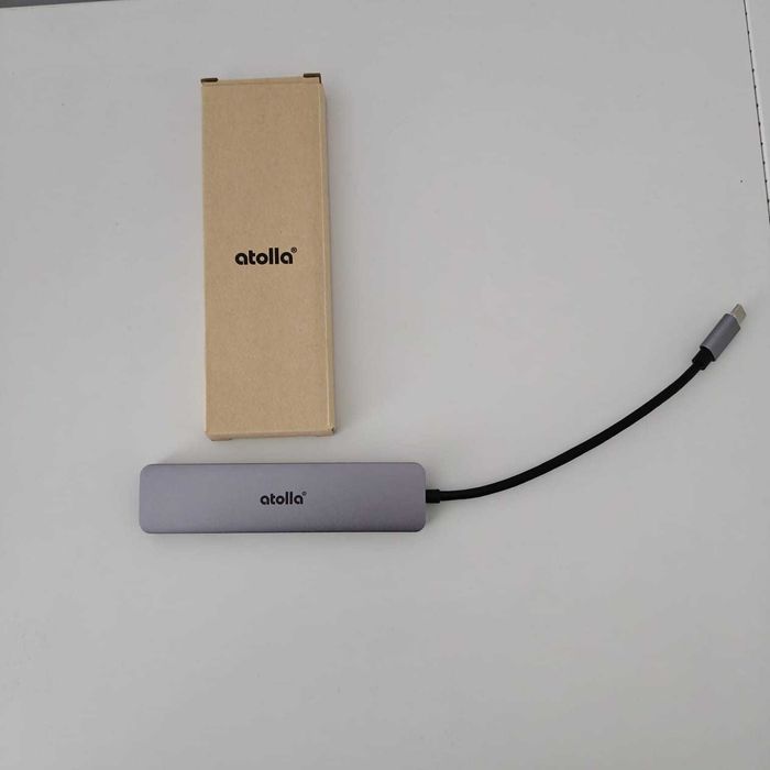Hub 7n1, Atolla, Aluminiu usb/usb-c/hdmi/sd/microsd, Argintiu