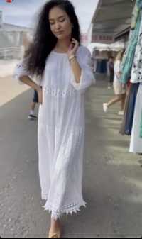 Белое платье из Итальянского гипюра размер 46-48 очень нежная!