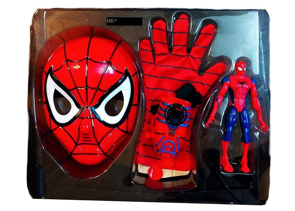 Комплект на Спайдърмен с маска, фигурка и ръкавица със светлина