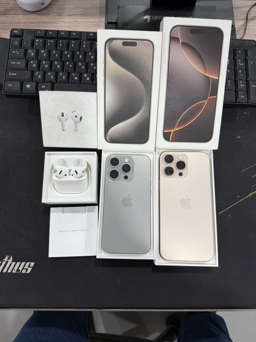 IPhone 16 Pro Max 256gb, iphone 16 pro 256, 15 pro 256 gb, air pods 4