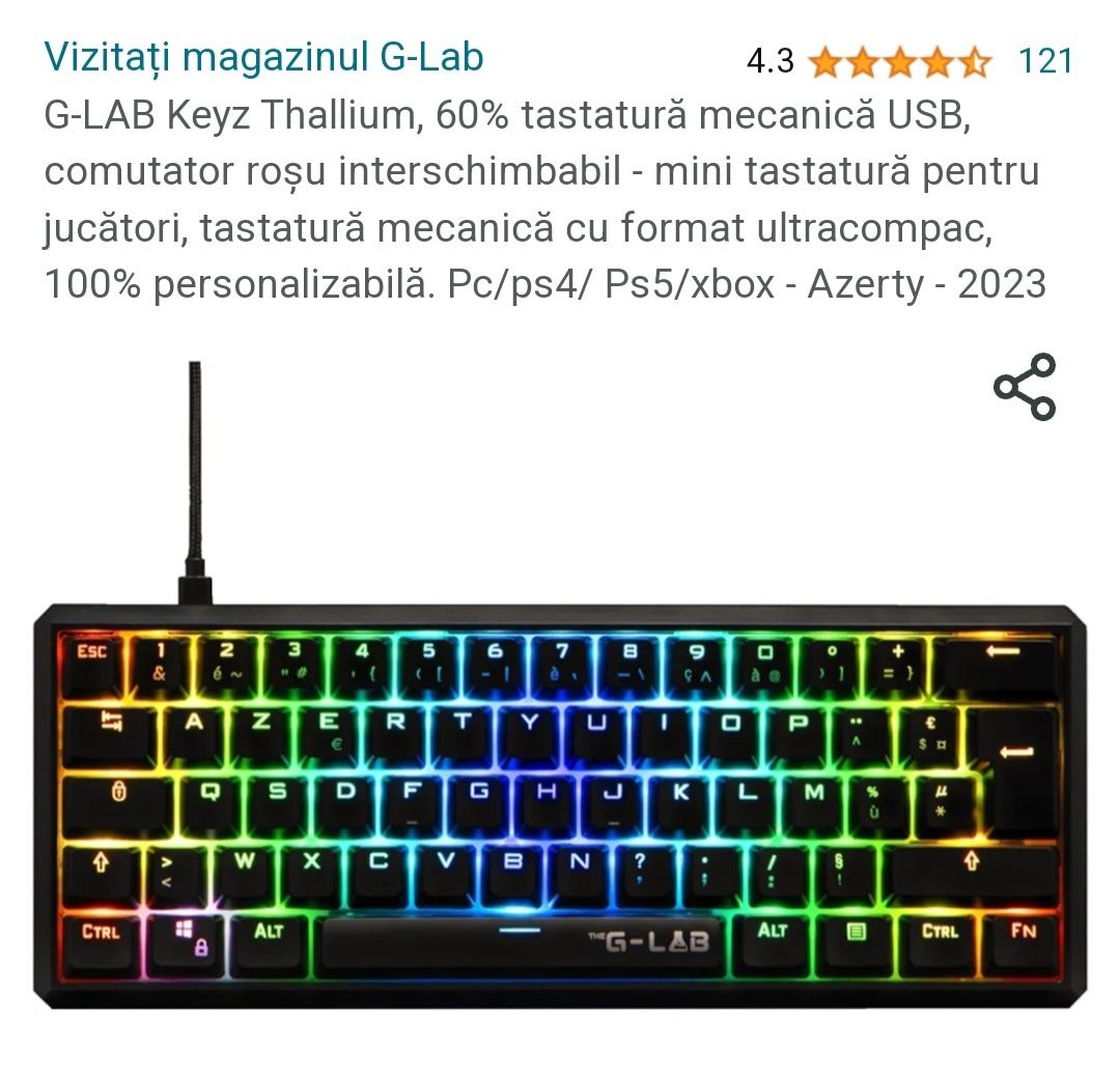 Tastatura the g-lab keyz thallium