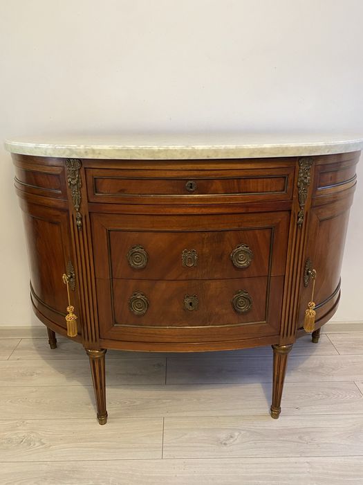 Comoda Servanta Lemn Masiv Blat Marmura Bronz Vintage