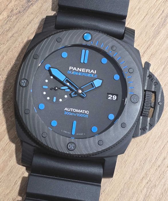 Ceas barbat 47mm carcasa si bezel din carbon fibra Auto movt. Panerai