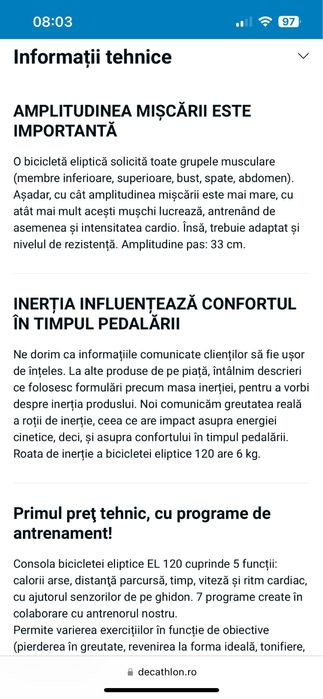 Bicicleta eliptica Domyos Essential 120