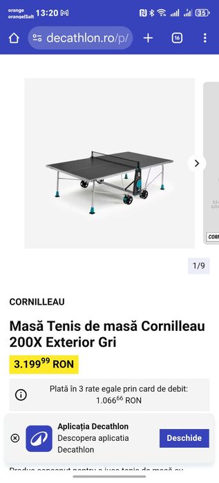 Masa de ping-pong, tenis de masa - Cornileau, de exterior
