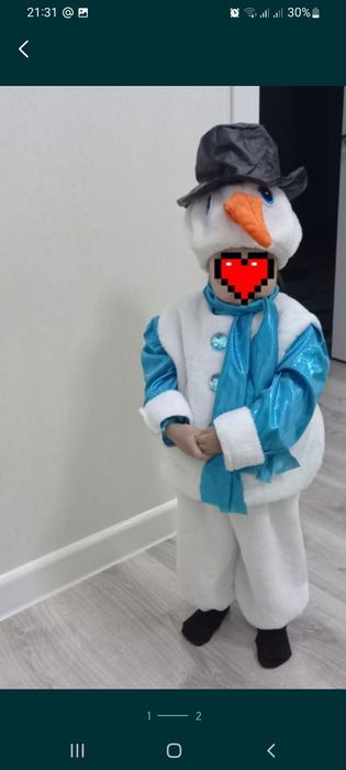 Костюм снеговик на 3-4-5 года