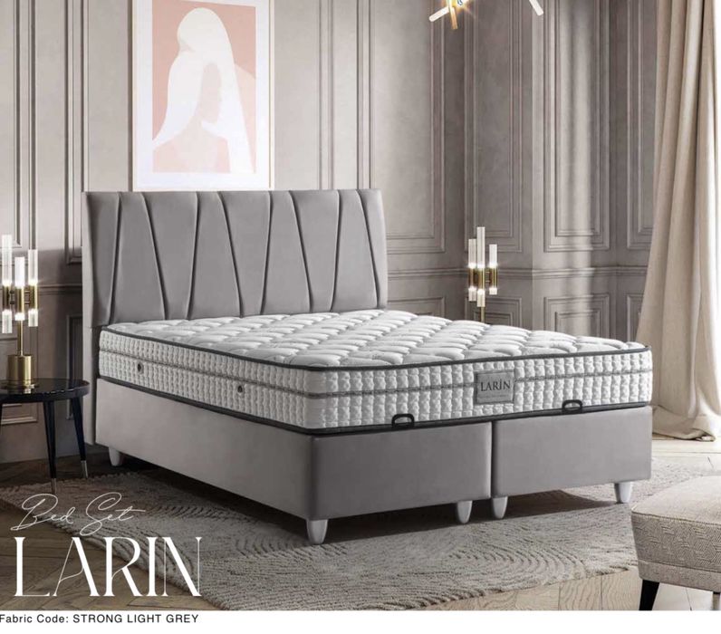 Тапицирана спалня Larin Bed - Strong Light Grey