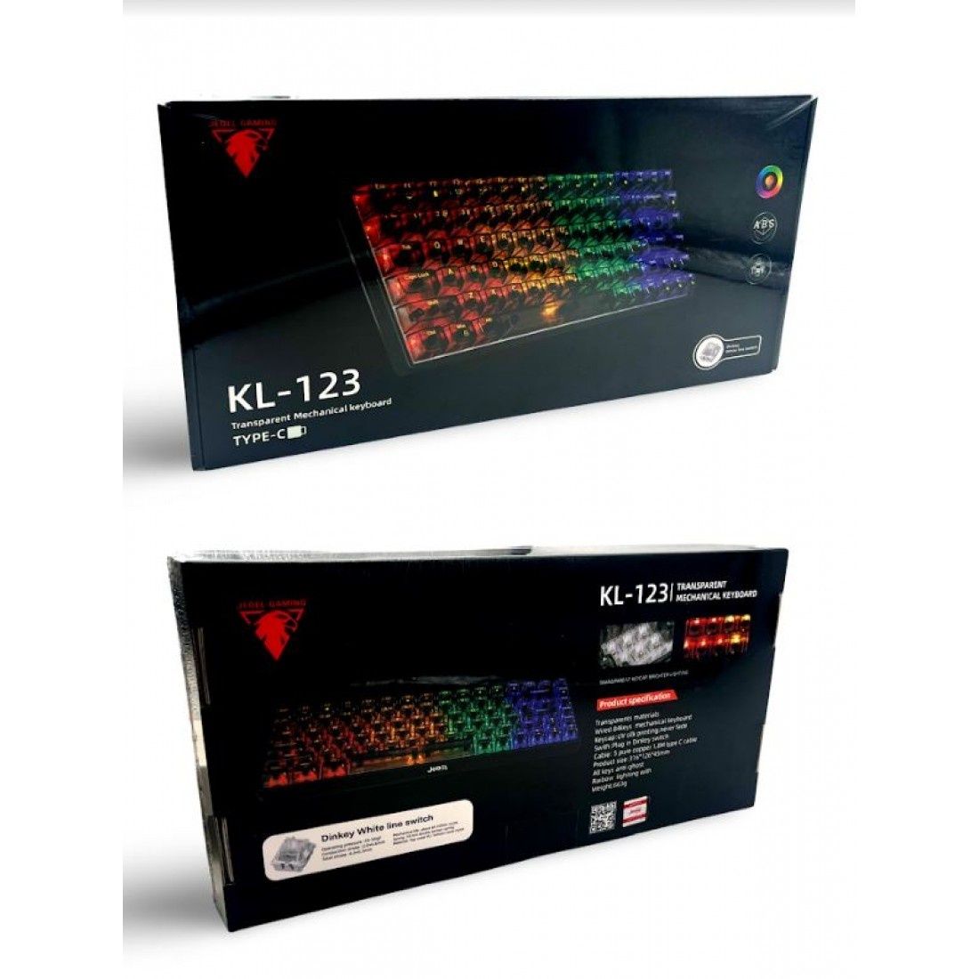Прозрачна Механична геймърска клавиатура Type-C Jedel KL-123