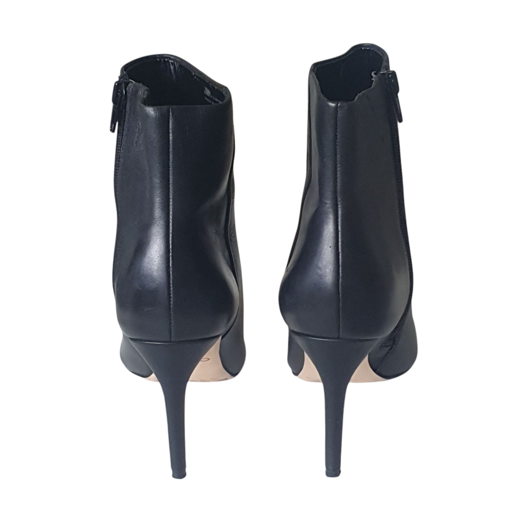 Botine piele 37,5 Aldo, cu varful ascutit, negru, ghete, toc 9 cm