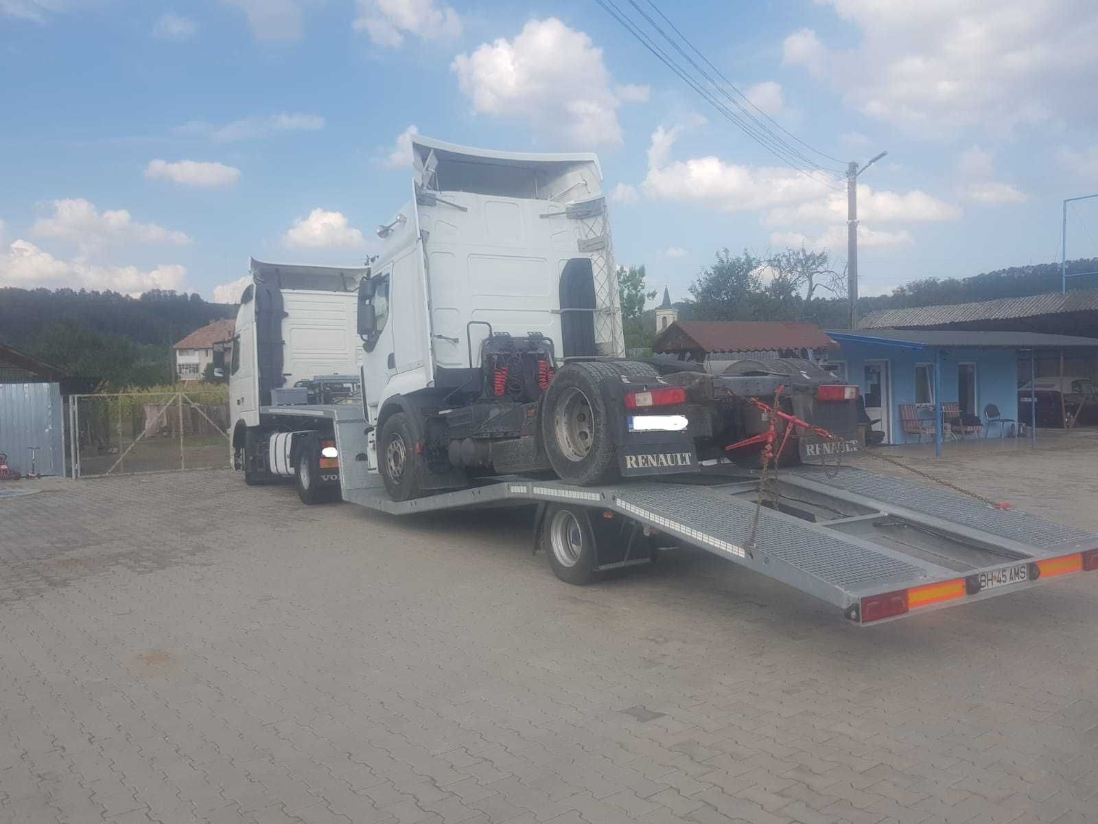 Inchiriez trailer fara cap tractor pt transport camioane,utilaje
