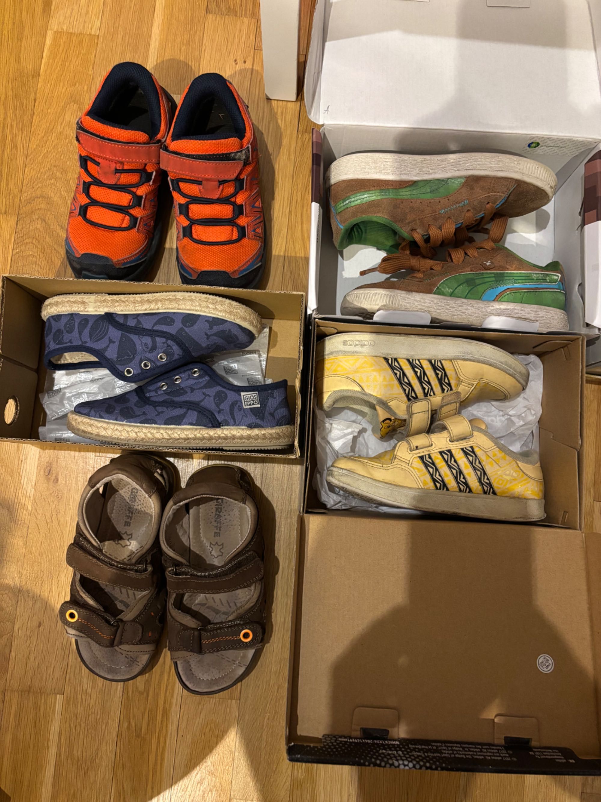 Детски обувки комплект, размер 28, Adidas, Puma, Salomon, Giraffe
