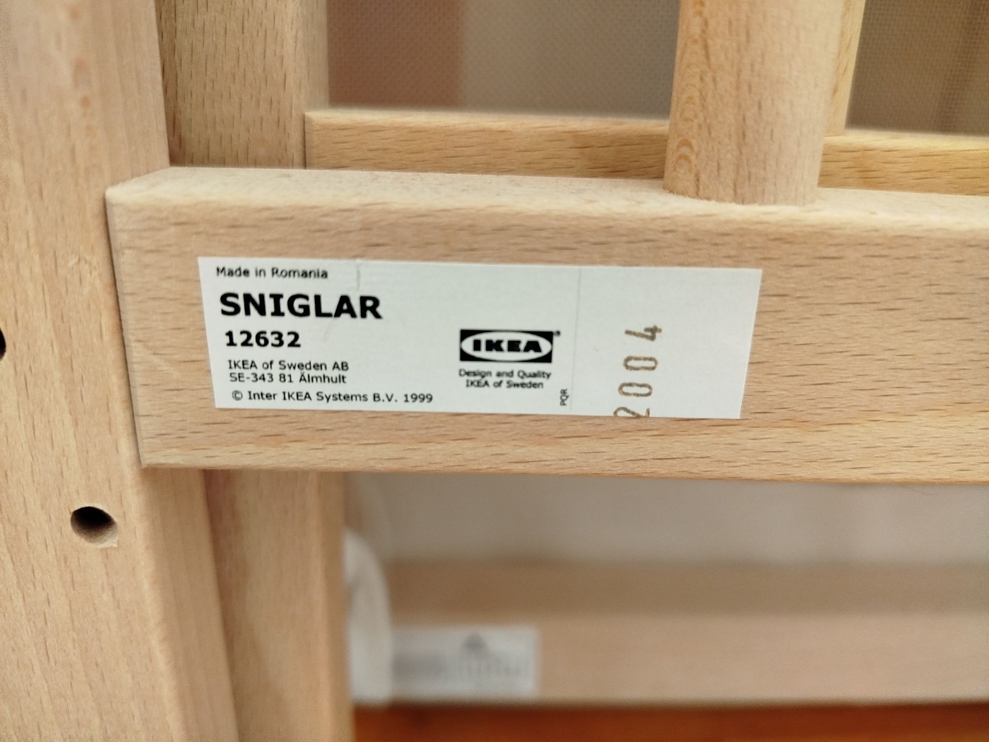 Бебешко легло кошарка Sniglar Ikea с латексов матрак Екон