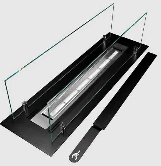 Biosemineu Insert 65 cm negru, Sticla securizata si accesorii incluse!