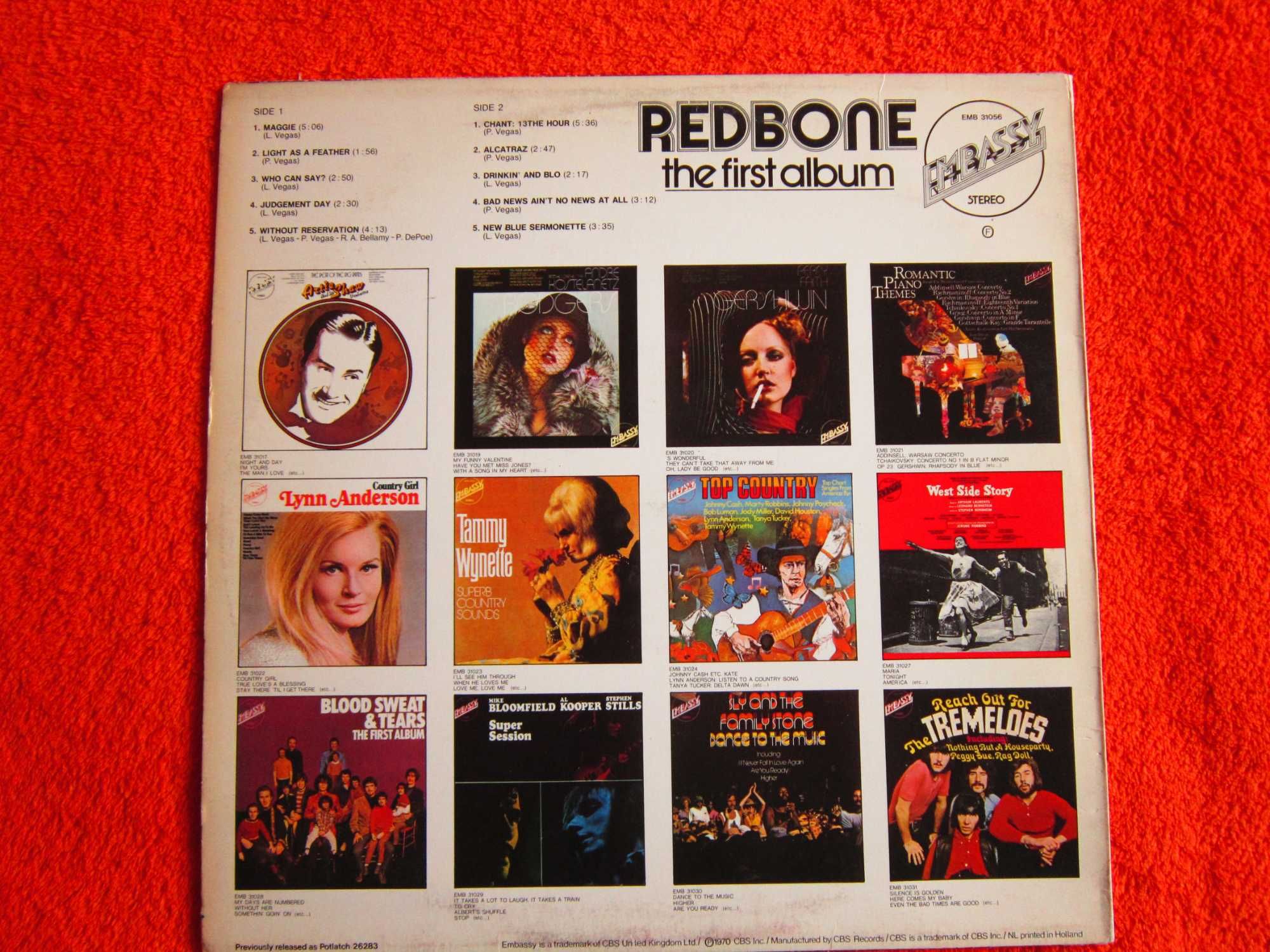 vinil Redbone ‎-The First Album -blues rock, Olanda 1970