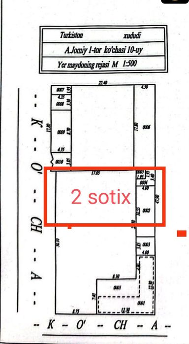 Yer sotiladi nazarbek tanov majid oldida 2.2 sotix
