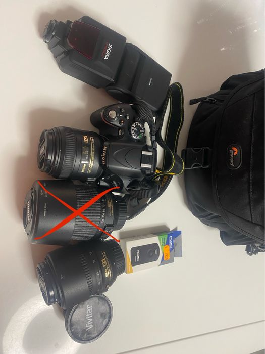 Nikon D5100 + обективи, аксесоари и статив Velbon EX-888