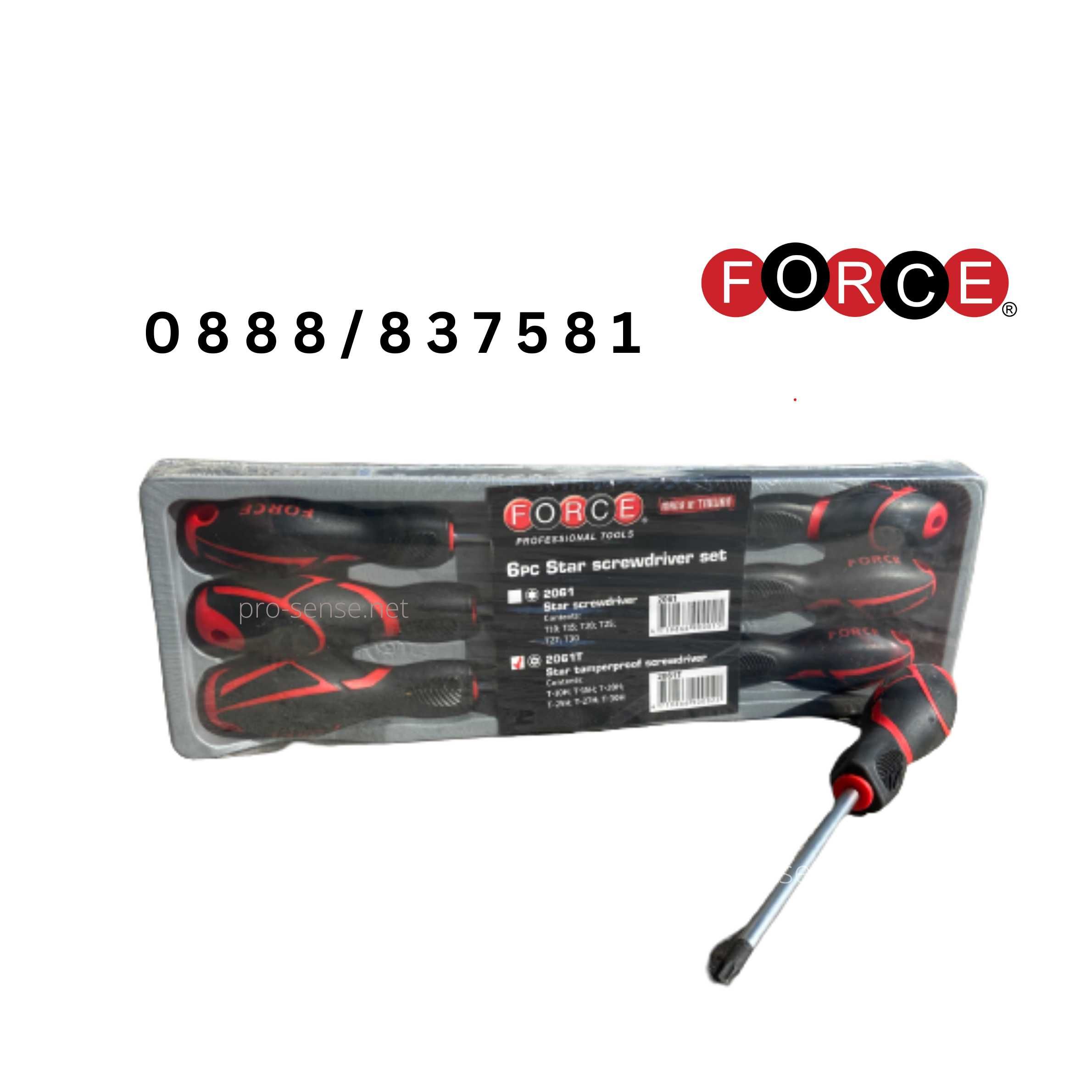 Комплект Отвертки TORX T10-T30 с отвор 6 броя FORCE 2061T