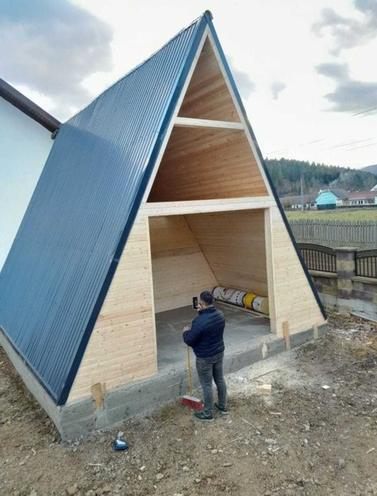 Casa, cabane A-Frame, foisoare si terase din structura de lemn