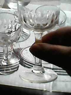 6 pahare cristal (3+3)vin+aperitiv,eticheta Bistrita