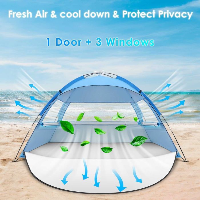 НОВА! Автоматична плажна шатра, палатка, 4 души, UV, и вентилация