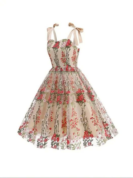 Рокля бродерия, Нежна рокля бродерия, Официална рокля