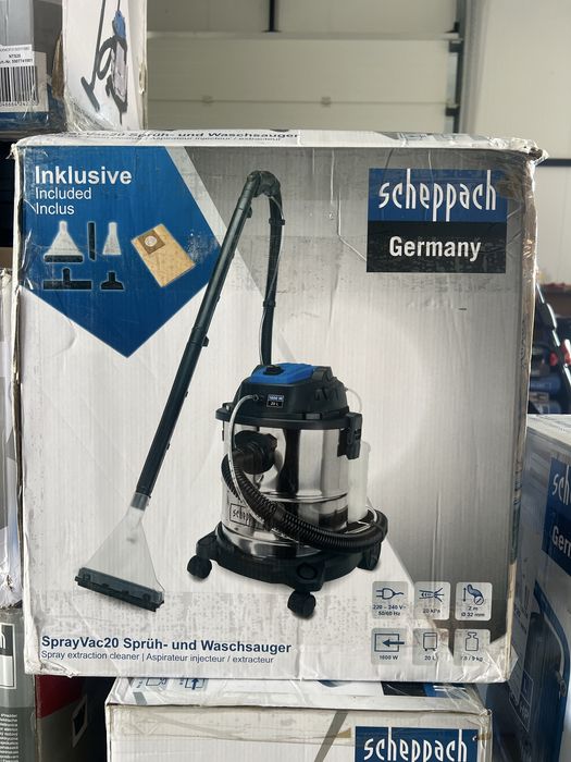 Прахосмукачка за пране , сухо и мокро чистене 20л 1600W-нова Scheppach