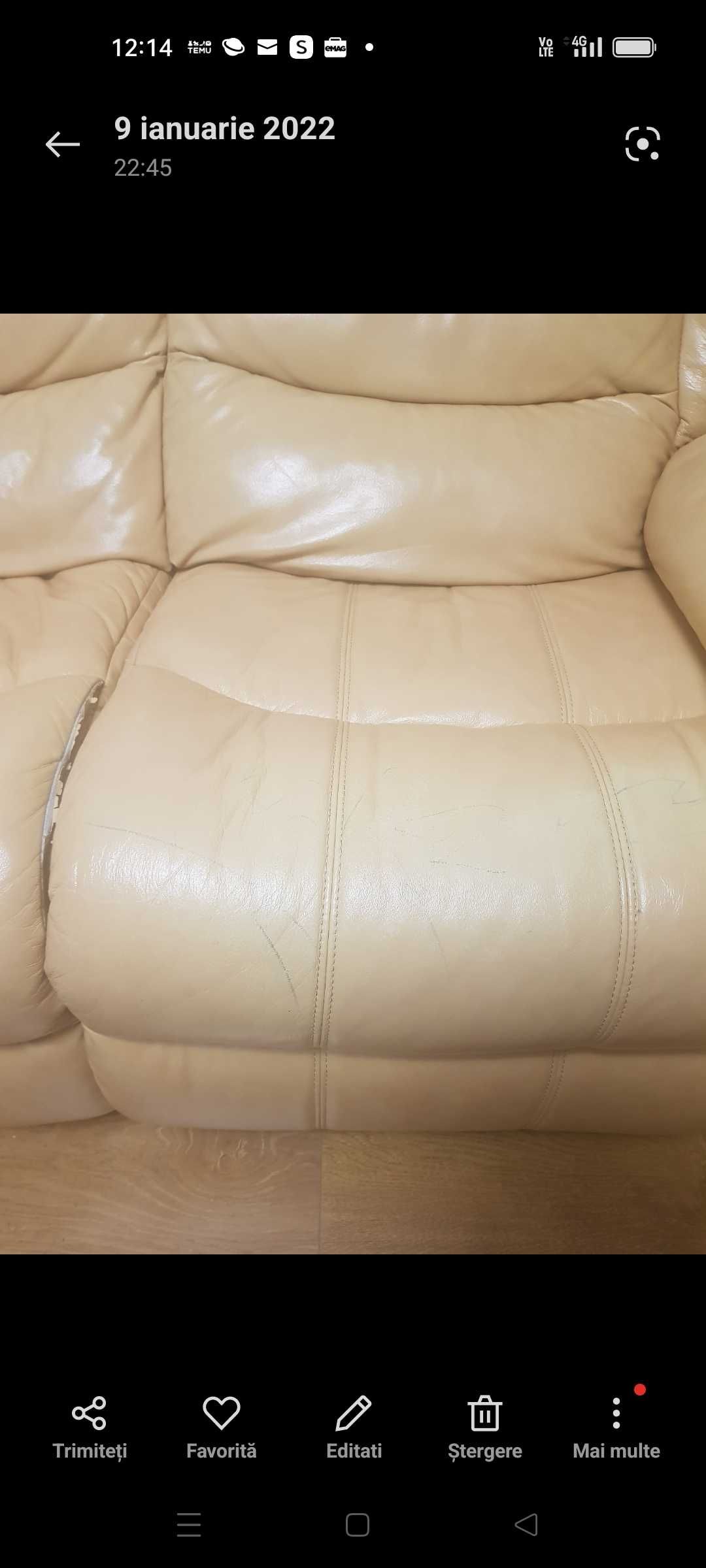 Canapea si fotolii de piele cu recliner