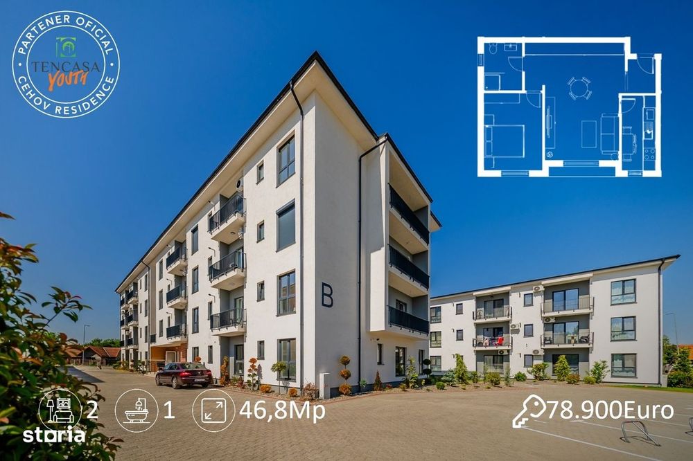 Apartament Modern de 2 Camere – Construcție 2025, Lumină și Confort