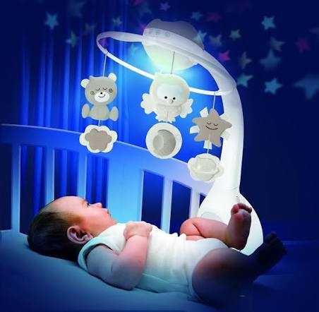 Музикална въртележка за кошара с прожектор