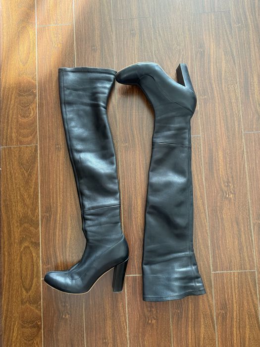 Cizme peste genunghi smiling shoes, piele manusa