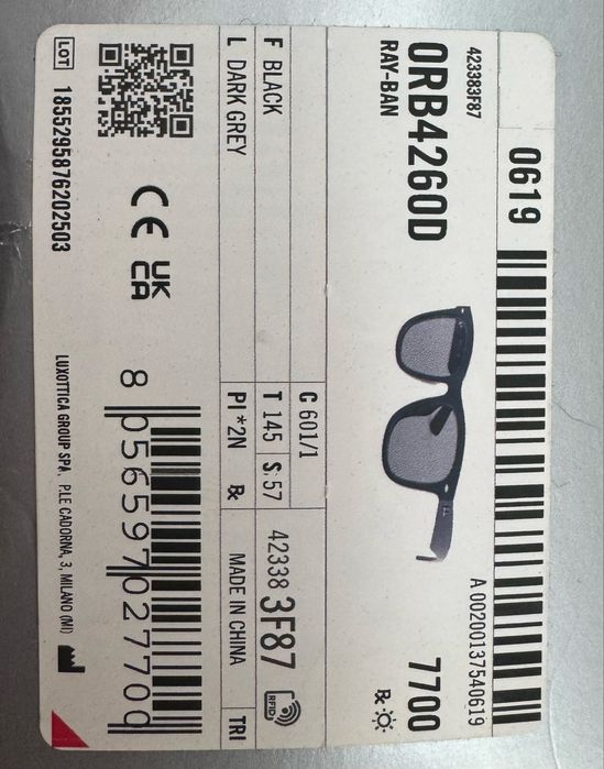 Очки Ray Ban ORB4260D (оригинал, новые, оправа)