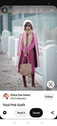 Palton roz deschis lana vintage
