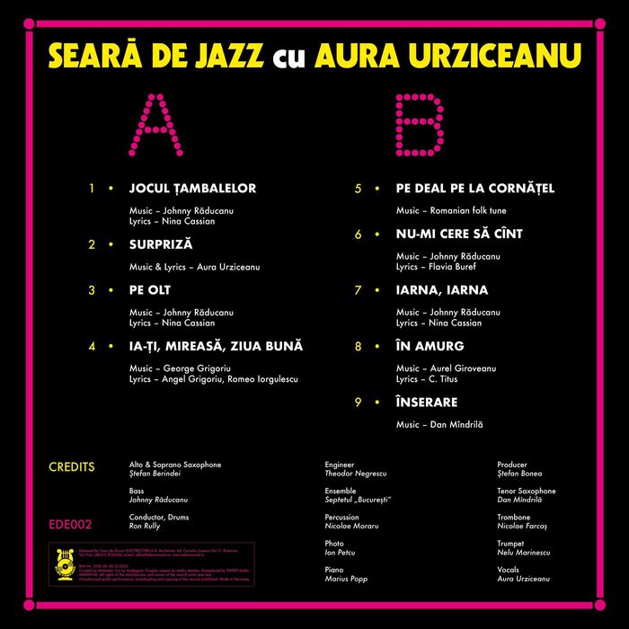 Aura Urziceanu – Seară De Jazz Cu Aura Disc Vinyl Vinil NOU Sigilat