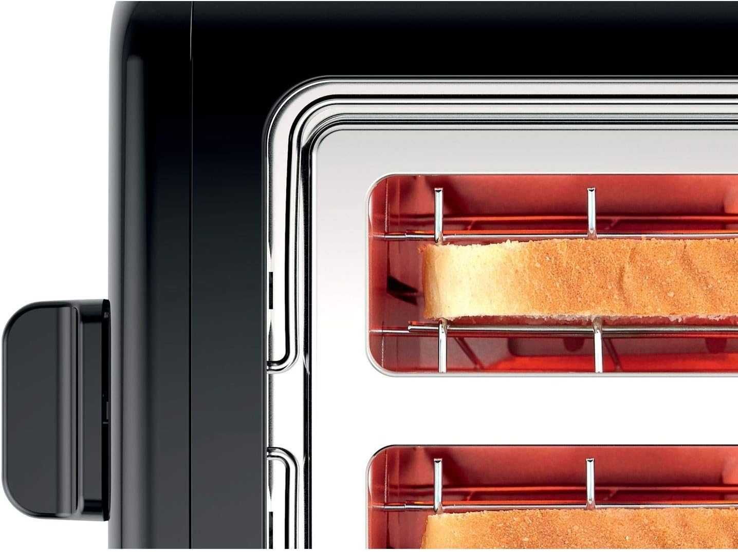Тостер Bosch TAT3P423GB DesignLine, неръждаема стомана, 970 W, черен
