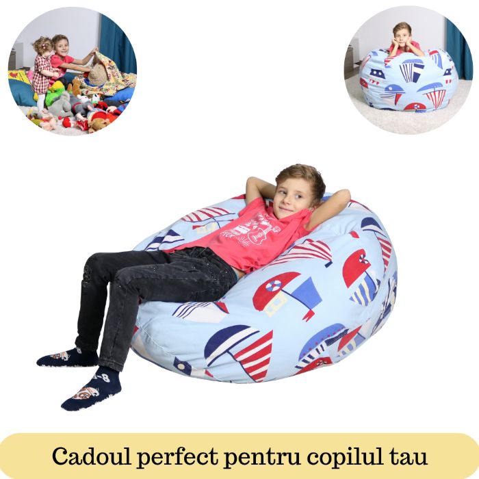 Fotoliu Bean Bag Depozitare Jucarii de Plus XL