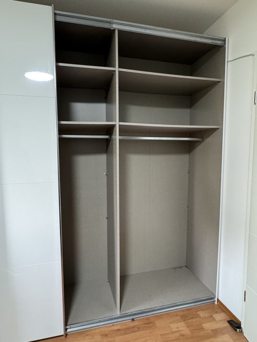 Dressing/Dulap 317/225/60 cm 3 usi culisante alb lucios/oglinda