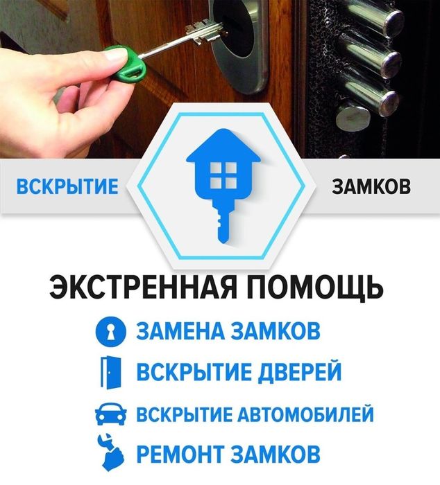 Вскрытие замка, установка замков, медвежатник, открыть дверь, Есік ашу